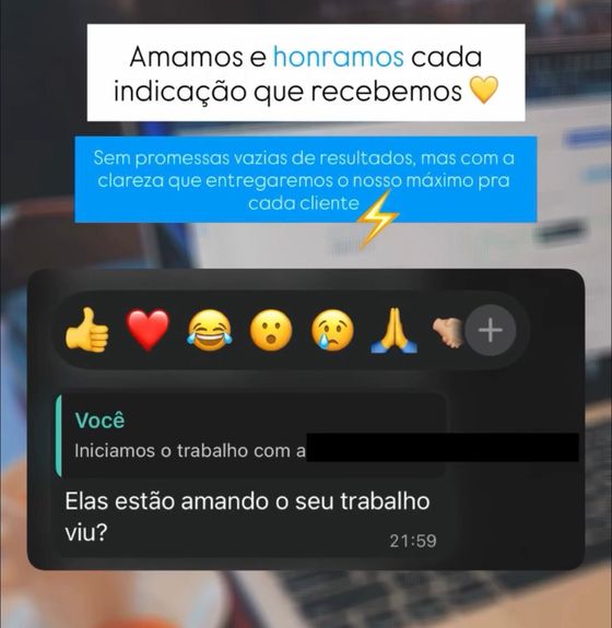 Cliente indicando a Raio7 — conversa de cliente da Raio7 no WhatsApp